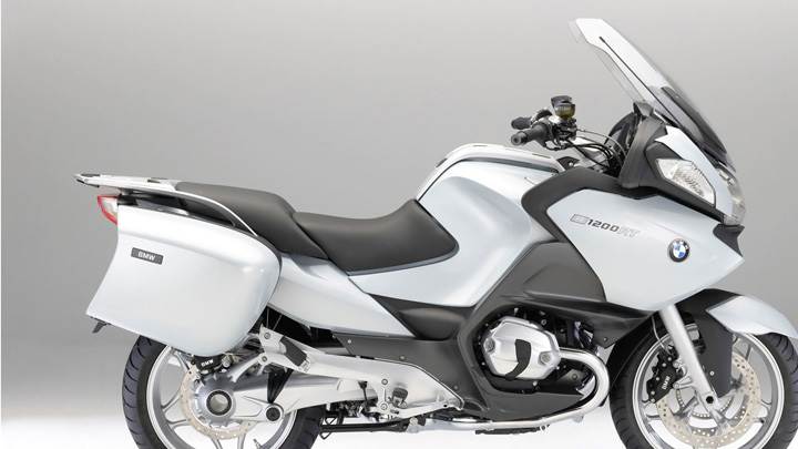 Side Pose Of BMW R1200RT In White